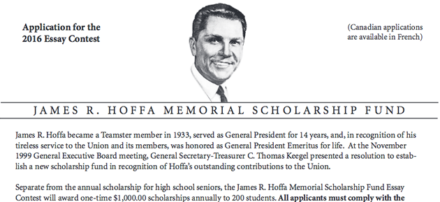 Apply Now for Teamster Essay Contest Scholarships