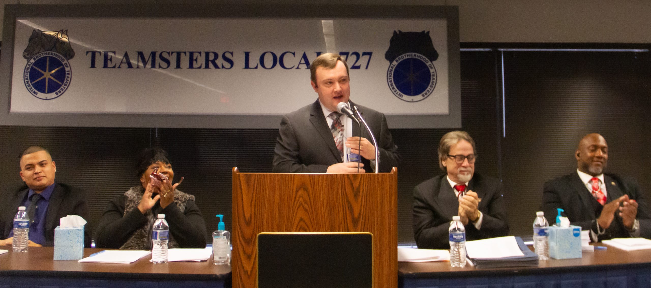 PHOTOS: At December Meeting, Local 727 Executive Board Sworn in for New Term, State of the Union Address Delivered by Secretary-Treasurer Coli